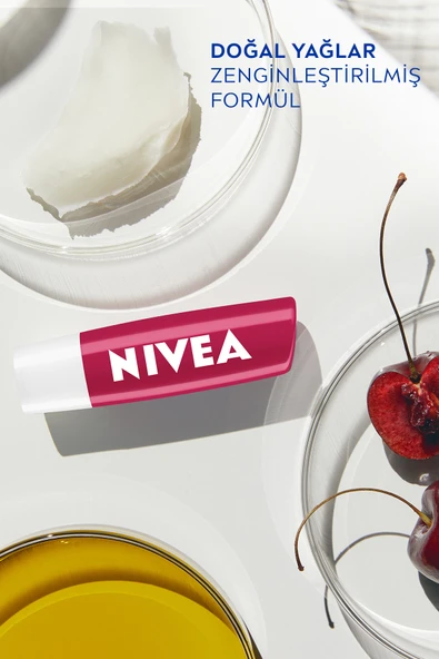 NIVEA Kiraz Dudak Bakım Kremi 4.8gr, Nemlendirici, Hafif Kırmızı Işıltı, Dudak Parlatıcısı - 4
