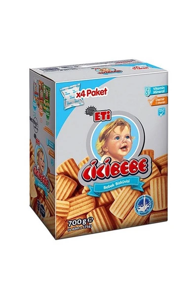 Eti Cicibebe Bebek Bisküvisi 700g (4 Adet X 175 G)