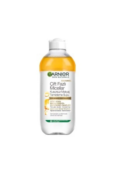 Garnier (MİNİ PAMUK HEDİYE ) Garnier Çift Fazlı Micellar Kusursuz Makyaj Temizleme Suyu 400 Ml ( 1 ADET )