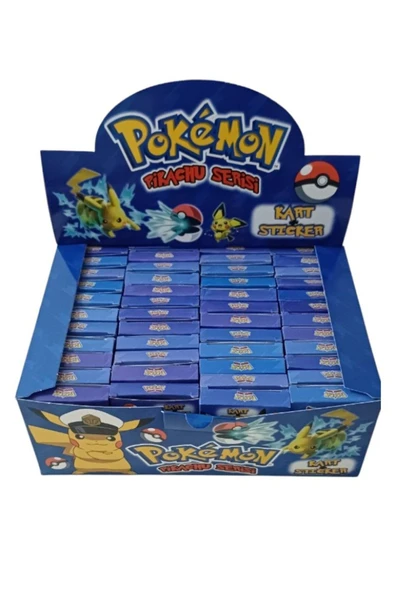 Pokemon 48 Mini Kutulu Oyun Kartları 2025 Pikachu Serisi Her Kutuda 6 kart 1 Stıcker - 2