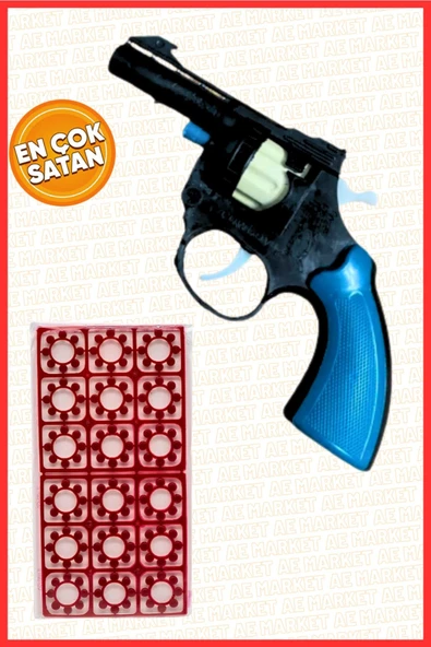 AE Market 18 Kapsül Mantar Mermili Kovboy Tabanca Çat Pat Kapsül Mantar Tabancası Karışık Renk Gönderilir