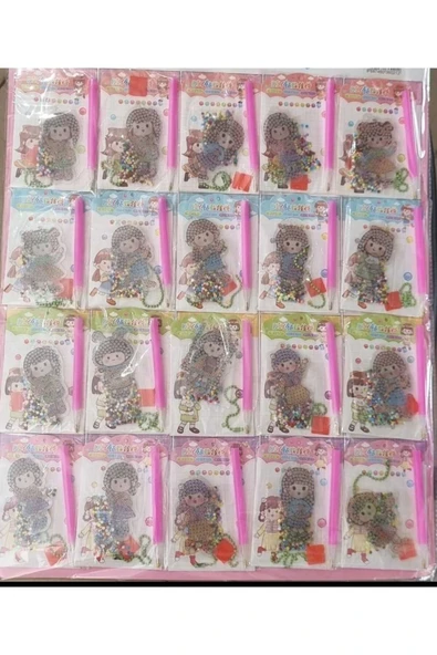 Toys Eğlenceli Boncuk Yapıştırıcı Sticker Seti, 3'lü Paket