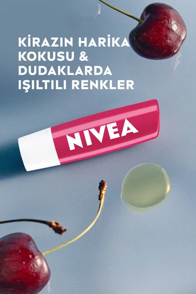 NIVEA Kiraz Dudak Bakım Kremi 4.8gr, Nemlendirici, Hafif Kırmızı Işıltı, Dudak Parlatıcısı - 3