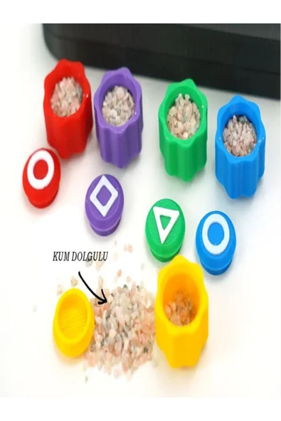 Yerli Squid Game Oyun 5 Taş ( Beş Taş ) Seti Renkli Taş Gonggi Kumlu - Kutulu Versiyon - 3