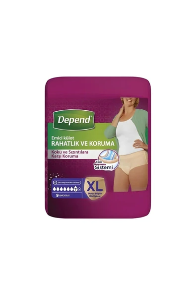 Depend Emici Külot Bez Extra Büyük Boy Kadın 9 Lu 3 Paket