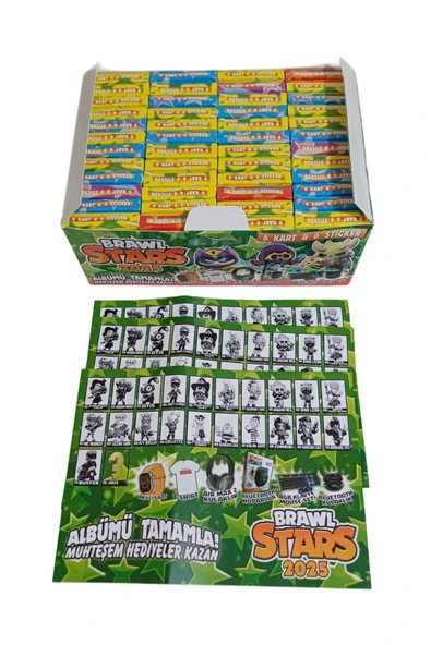 Toys Brawl Stars 48 Mini Kutulu Oyun Kartları 2025 Albümü Tamamla Toplam 288 Kart Ve Stickers - 2