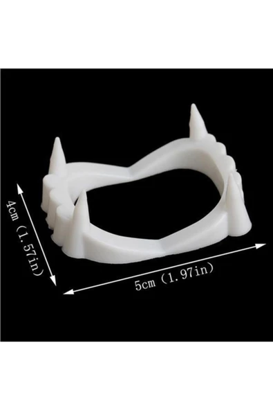 UCDKSHOP Marka: Beyaz Renk Çift Damak Takma Vampir Dişi Kategori: Parti Aksesuarları - 3