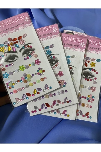 ShineBBCosmetic Renkli Ve Gümüş Yüz Ve Vücut Taşı 4 Paket - 4