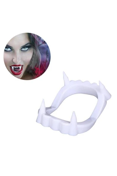 UCDKSHOP Marka: Beyaz Renk Çift Damak Takma Vampir Dişi Kategori: Parti Aksesuarları - 4