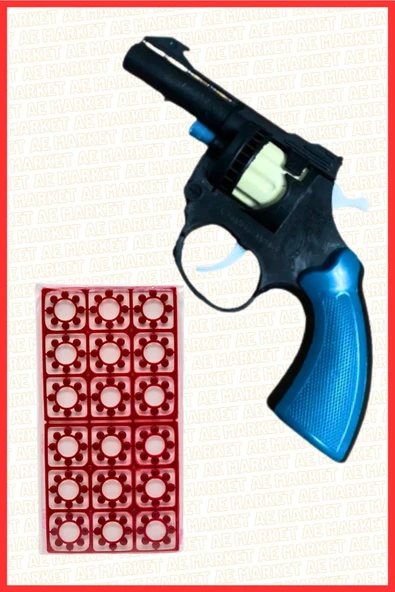 AE Market 18 Kapsül Mantar Mermili Kovboy Tabanca Çat Pat Kapsül Mantar Tabancası Karışık Renk Gönderilir - 2