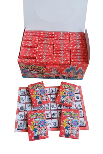 Pokemon 48 Mini Kutulu Oyun Kartları 2025 Albümü Tamamla Hediyeleri Kazan Her Kutuda 6 kart 6 Stıcker - 3