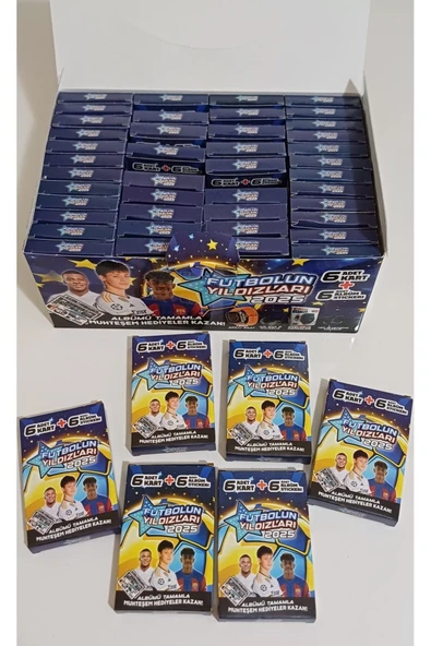 Toys Futbolun Yıldızları 2025 Albümü Tamamla Muhteşem Hediyeleri Kazan Güncel Transferler 48 Mini Kutu - 2