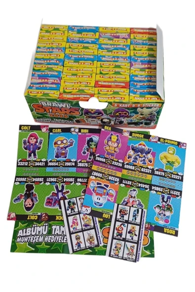 Toys Brawl Stars 48 Mini Kutulu Oyun Kartları 2025 Albümü Tamamla Toplam 288 Kart Ve Stickers - 3