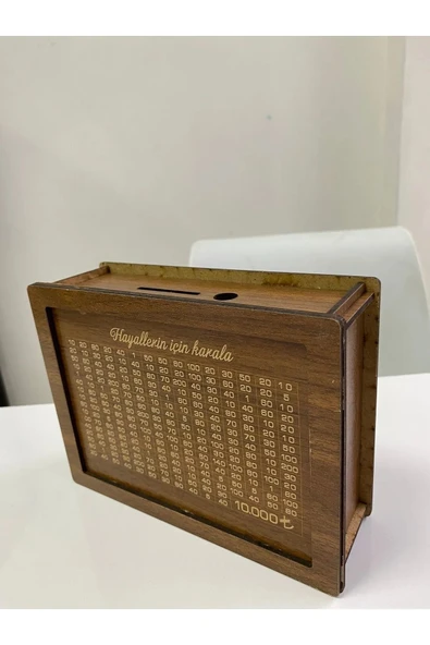 reklamatolye Ahşap Kumbara Siyah 1.000 Tl Lik