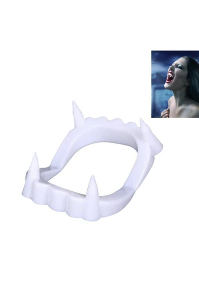 UCDKSHOP Marka: Beyaz Renk Çift Damak Takma Vampir Dişi Kategori: Parti Aksesuarları - 2