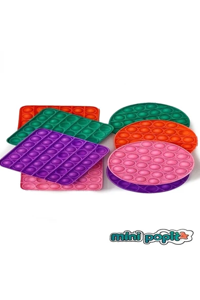 fresh in city 3 Adet Mini Pop It Kare-yuvarlak-sekizgen-kalp Popit Şekilli Duyusal Zihinsel Gelişim Stres