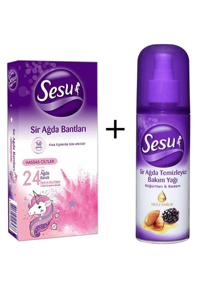 Sesu 42 ' Li Ağda Bandı + Ağda Sonra Temizleyici Bakım Yağı