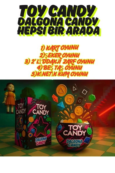 Flexilab Squid Game Şeker Oyunu - Şemsiye, Yıldız, Üçgen Dalgona Oyunu 1 Adet - 4