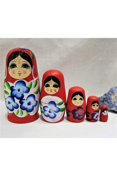 miski alem Matruşka Bebek 5 Li Kırmızı - 2