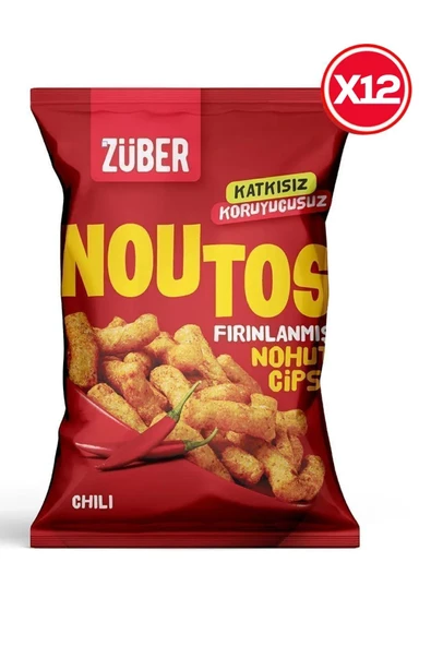 Züber Noutos Fırınlanmış Nohut Cipsi Chili 55g X 12 Paket