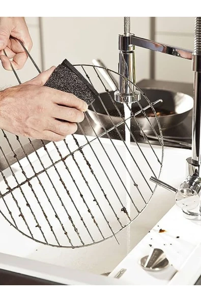 Kebar Sihirli Paslanmaz İnox İnce Telli Çizmeyen Bulaşık Süngeri Zor Tortuları Silen Sünger Mikroinox 3'lü - 2