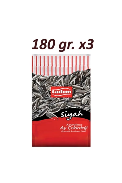 Tadım Kavrulmuş Taze Siyah Çekirdek Bol Tuzlu, Tuzsuz Karma Paket (180 Gr.) 3'er Adet Yeni Mahsul - 2