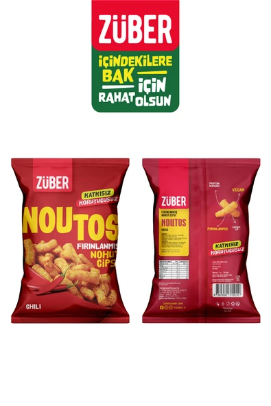 Züber Noutos Fırınlanmış Nohut Cipsi Chili 55g X 12 Paket - 4