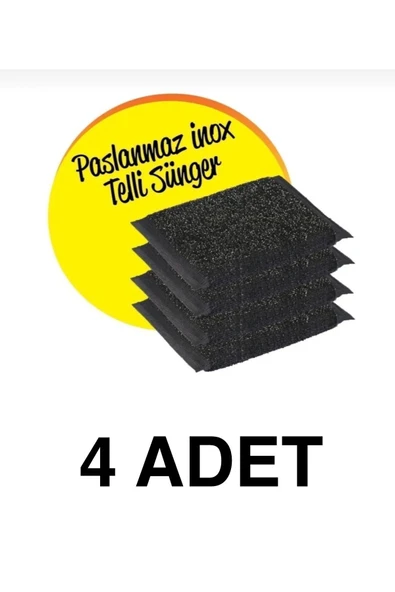 UYT LİFE (4 ADET) Sihirli Inox Paslanmaz Telli Bulaşık Süngeri