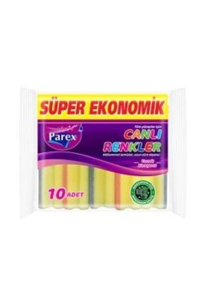 Parex 8'li Canlı Renkli Oluklu Sünger