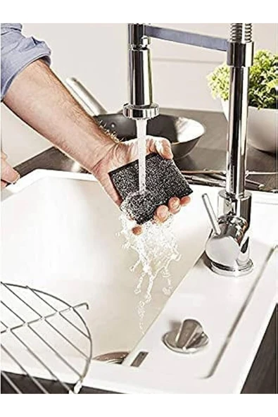 Kebar Sihirli Paslanmaz İnox İnce Telli Çizmeyen Bulaşık Süngeri Zor Tortuları Silen Sünger Mikroinox 3'lü - 3