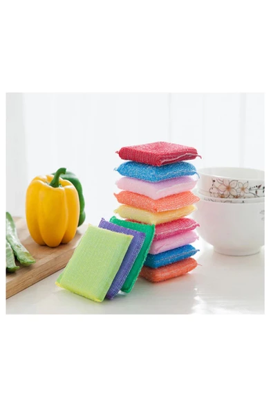 Fresh 50 Adet Paslanmaz Telli Renkli Bulaşık Süngeri Power Master Magic Shine - 6