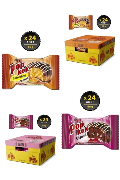 Eti Popkek Portakal Vişne 55 gr 24 Adet