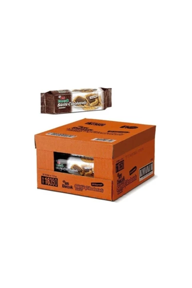 Eti Burçak Sütlü Çikolatalı Bisküvi 114 Gr. X 12 Adet ürün görseli