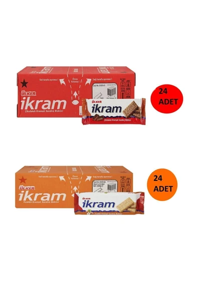 Ülker İkram Kakaolu 84 gr 24 Adet Fındıklı 84 gr 24 Adet
