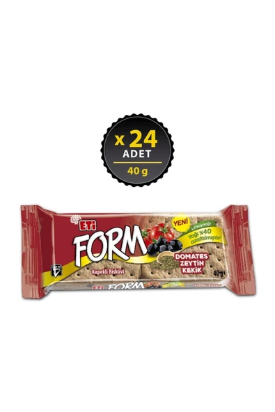 Eti Form Domatesli Zeytinli Ve Kekikli Kepekli Bisküvi 40 G X 24 Adet