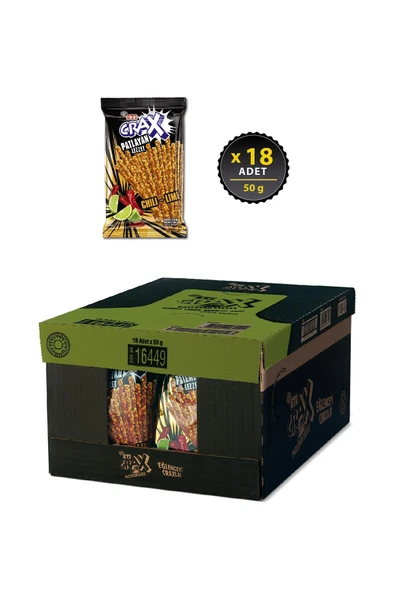 Eti Crax Patlayan Lezzet Chili Lime Çubuk Kraker 50 g x 20 Adet - Resim 2