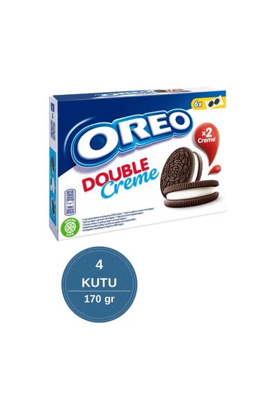 Oreo Bisküvi Duble Krema 170 gr 4’lü Paket ürün görseli