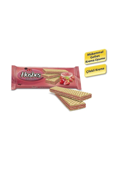 Eti Hoşbeş Çilek Kremalı Gofret 142 g x 20 Adet - Resim 3