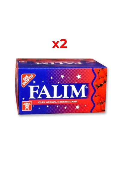 Falım Tekli Çilek Aromalı Şekersiz Sakız 10'lü X 2 Kutu - 1