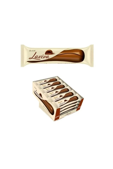 Ülker Kakaolu Bisküvi ve Yoğun Bitter Çikolata Dolgulu Sütlü Çikolata Kaplamalı Laviva 35 Gram x (24 Adet) - 5