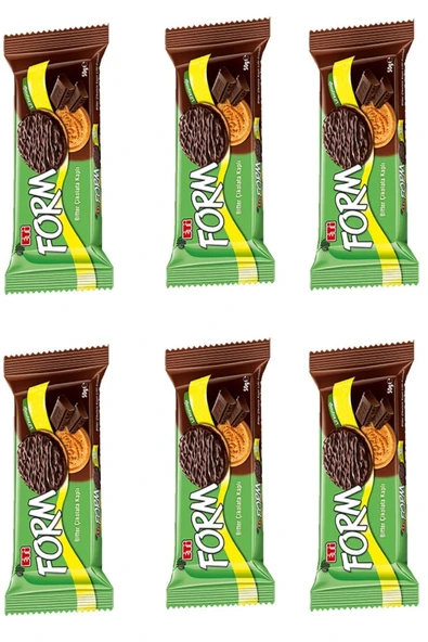 Eti Form Çikolata Kaplı Lifli Bisküvi 50 Gr X 6 Adet