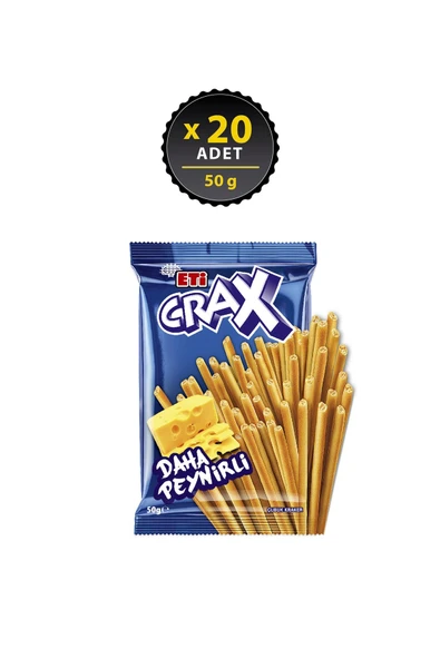 Eti Crax Peynirli Çubuk Kraker 50 g x 20 Adet ürün görseli