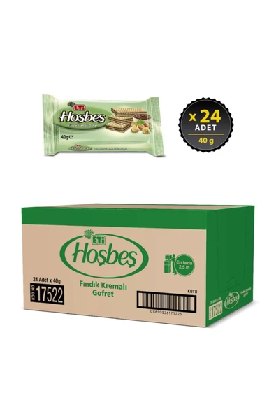 Eti Hoşbeş Fındık Kremalı Gofret 40 g x 24 Adet - 2