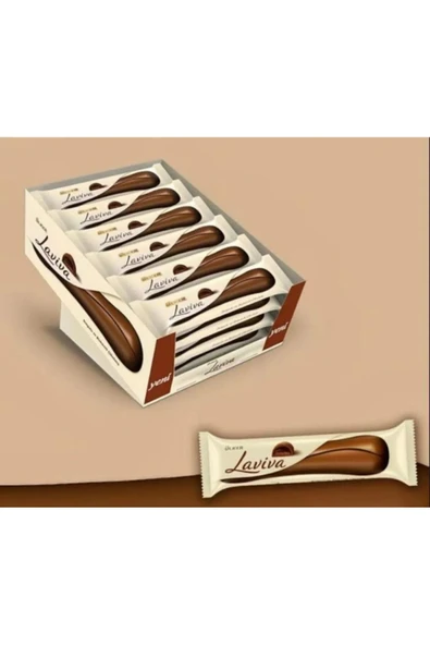 Ülker Kakaolu Bisküvi ve Yoğun Bitter Çikolata Dolgulu Sütlü Çikolata Kaplamalı Laviva 35 Gram x (24 Adet) - 4