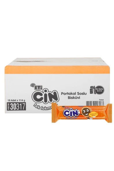 Eti Cin Tek Lokmalık Bisküvi Portakal Jöleli 114 g x 18 Adet ürün görseli