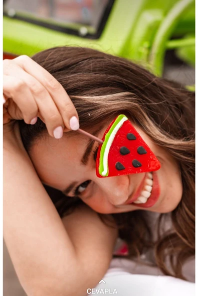 CANDY POP'S Çubuklu Lolipop Sosyete Şekeri Karpuz Aromalı (12 Adet)