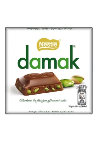 Nestle Damak Antep Fıstıklı Kare Çikolata 60G x 6 Lı