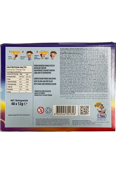 Hleks Patlayan Şekerli Ayak Lolipop Colalı 12 gr 16'li - 3