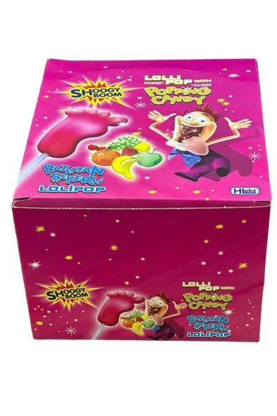 Hleks Patlayan Şekerli Ayak Lolipop Meyveli 12 gr 16'li - 2