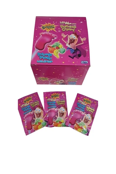 Hleks Shoogy Boom Patlayan Şekerli Ayak Lolipop Çilek 3 Adet - 1
